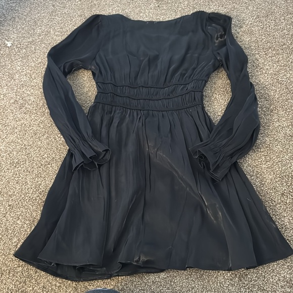 Black Metallic V-Neck Dress - Picture 4 of 4